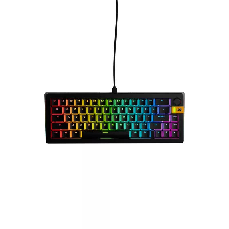 Glorious Gaming GMMK 3 HE 65% salikts vadu melns - US, vadu, USB, mehāniska, QWERTY, RGB LED, melna
