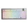Mehāniskā tastatūra GLORIOUS GMMK 3 PRO 75% Prebuilt Wireless, USB + RF + Bluetooth, QWERTY, sudraba krāsā