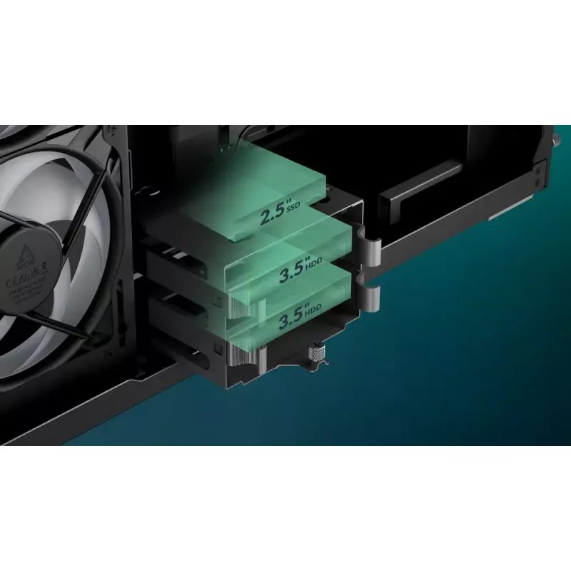ARCTIC Xtender VG (Black) Premium E-ATX datora korpuss ar vertikālu GPU montāžu