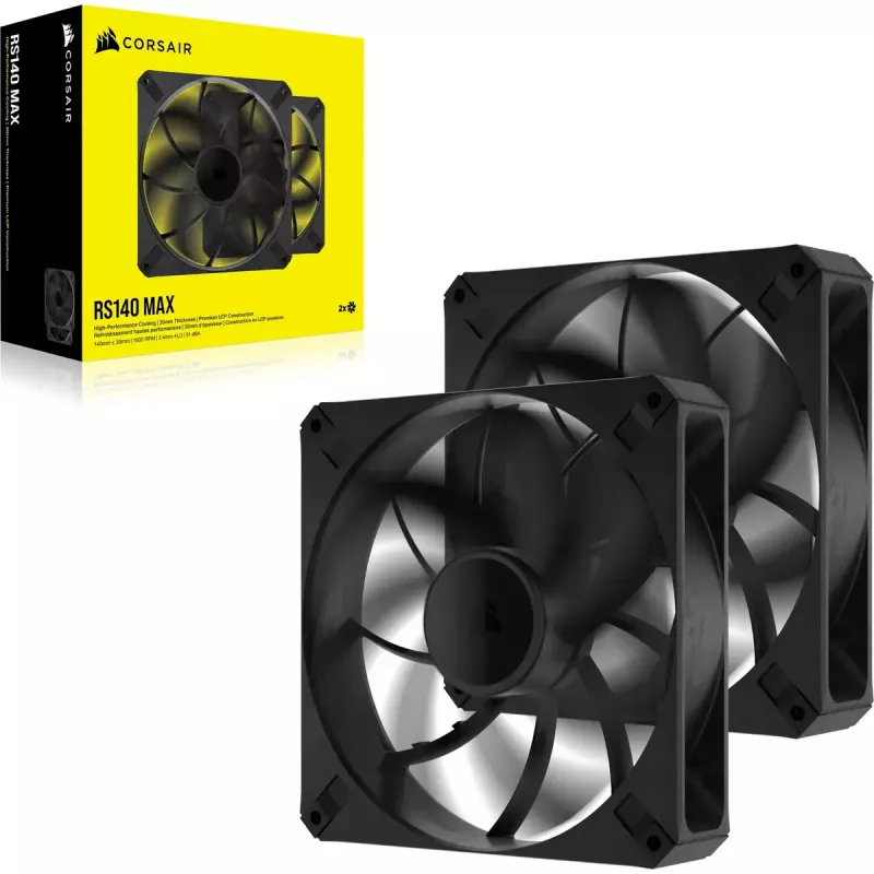 Korpusa ventilators Corsair RS140 MAX Computer case Fan 14 cm Melns 2 gab.