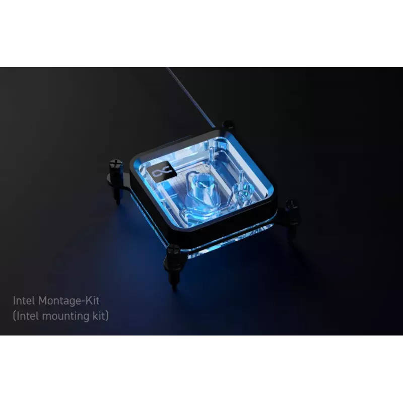 Ūdens bloks Alphacool Core 1 LT Aurora Acrylic Copper Nickel Melns Transparent