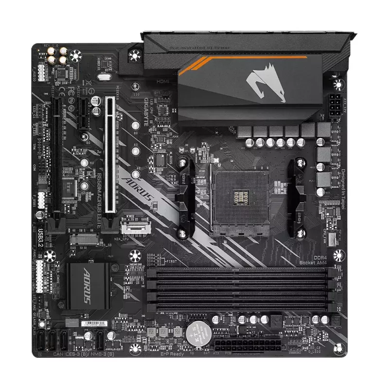 Mātesplate GIGABYTE B550M AORUS ELITE micro ATX, AMD B550, Socket AM4, 4x DIMM DDR4, 128GB, 2x M.2, 4x SATA III
