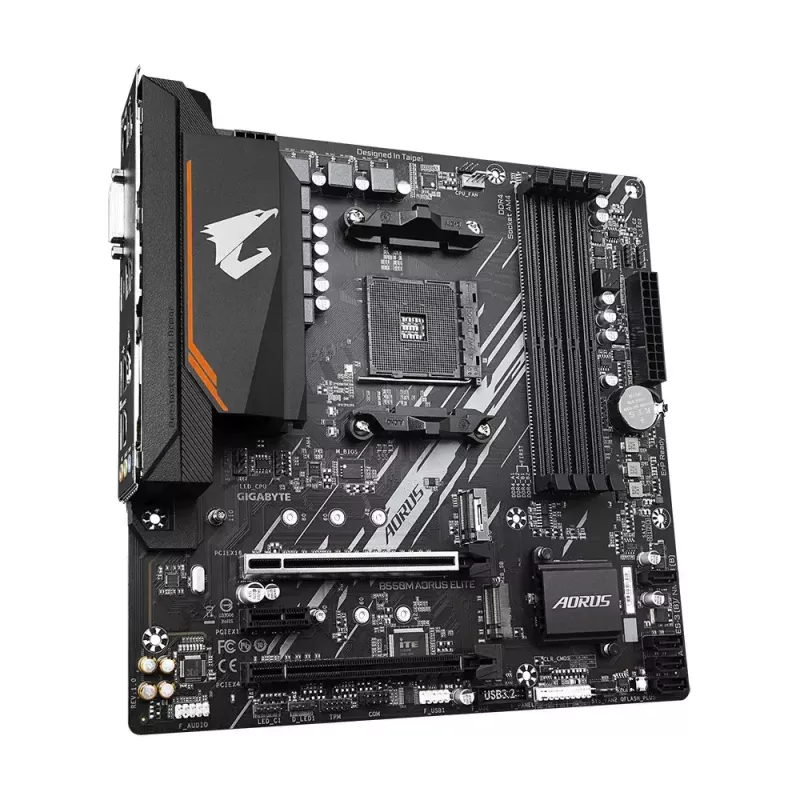 Mātesplate GIGABYTE B550M AORUS ELITE micro ATX, AMD B550, Socket AM4, 4x DIMM DDR4, 128GB, 2x M.2, 4x SATA III