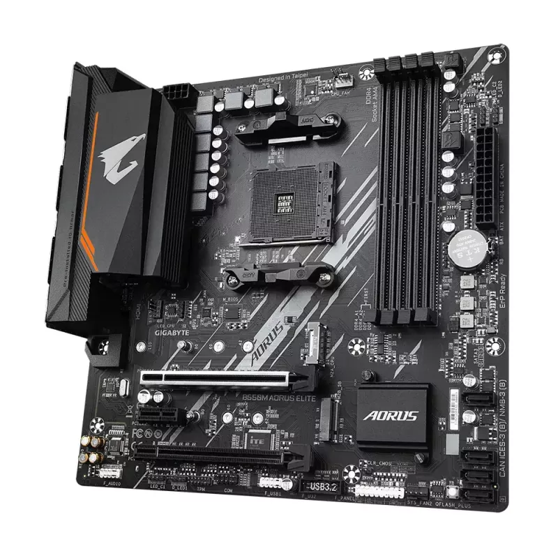 Mātesplate GIGABYTE B550M AORUS ELITE micro ATX, AMD B550, Socket AM4, 4x DIMM DDR4, 128GB, 2x M.2, 4x SATA III
