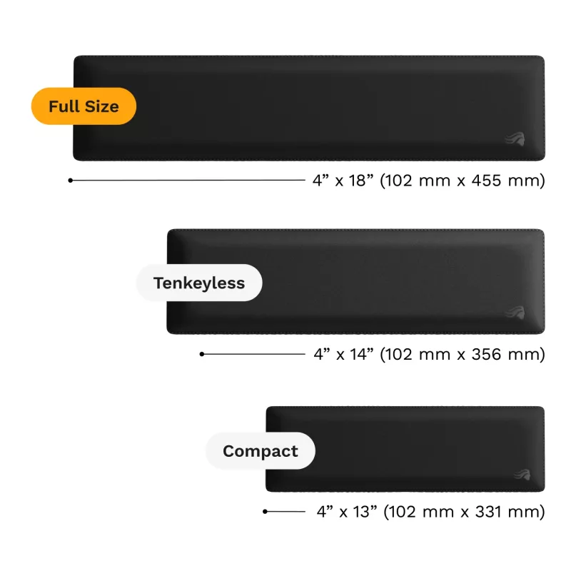 Plaukstas balsts GLORIOUS audums 100 mm melns tastatūrām — GLO-KB-ACC-WR-CLTH-100-BLK
