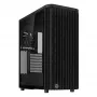 PC korpuss ASUS ProArt PA401 Wood TG PWM Tower Melns — ATX, rūdīts stikls, 2x160 mm priekšējie ventilatori, USB-C, atbalsta GPU līdz 31,5 cm