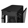 PC korpuss ASUS ProArt PA401 Wood TG PWM Tower Melns — ATX, rūdīts stikls, 2x160 mm priekšējie ventilatori, USB-C, atbalsta GPU līdz 31,5 cm