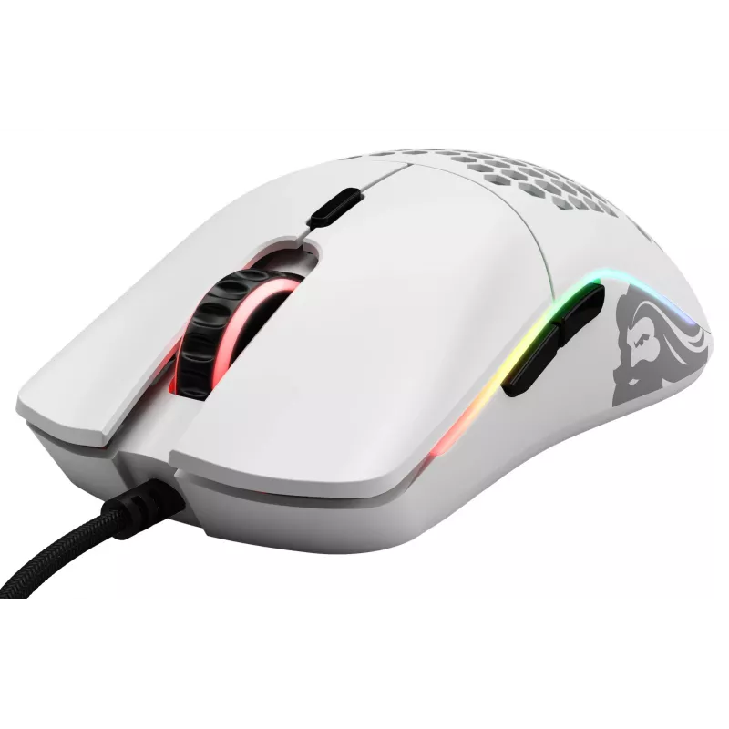 Glorious Gaming Glorious Model O- pele parastā (balta), labās rokas, optiskā, USB A tipa, 3200 DPI, balta