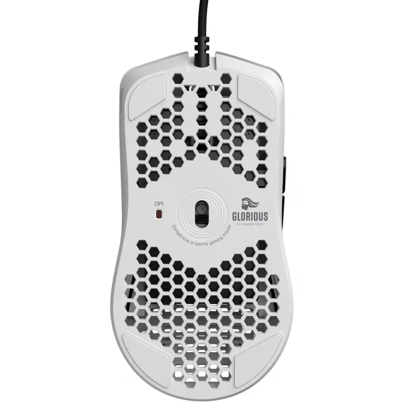 Glorious Gaming Glorious Model O- pele parastā (balta), labās rokas, optiskā, USB A tipa, 3200 DPI, balta