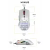 Glorious Gaming Glorious Model O- pele parastā (balta), labās rokas, optiskā, USB A tipa, 3200 DPI, balta