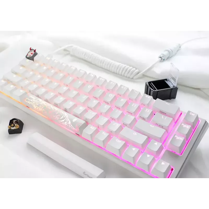 Ducky One 3 Classic Pure balta SF tastatūra spēlēm USB mehāniskā 67 taustiņi RGB