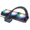 Universāls šķidruma dzesētājs Alphacool 13074 — 120 mm ventilatori, 3 ventilatori, 2500 RPM, 40 cm caurules, vara radiators, multi-LED, melns