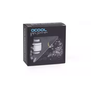 Šļūtenes savienotājs Alphacool 17489 misiņa balts 22 mm dziļš 1,8 cm diametrs