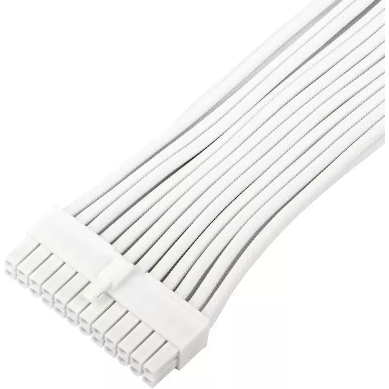 Barošanas avota pagarinātāja kabelis SILVERSTONE 24 kontaktu ATX SST-PP07E-MBW-V2 30 cm balts