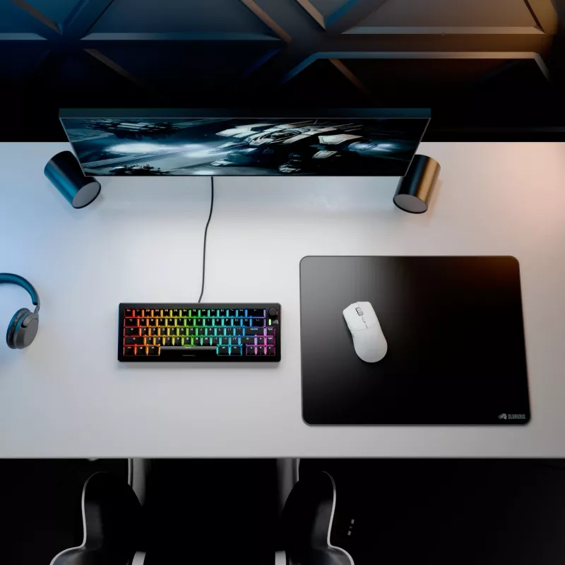 Glorious Gaming Glorious pele Pad 2 XL - Šūtas malas - Melns, Melns, Monohromatisks, Audums, Gumija, Neslīdoša pamatne, Spēļu pelītes paliktnis