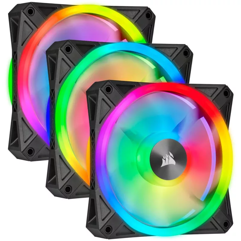 CORSAIR Icue Ql140 RGB 140 mm Pwm dubultā ventilatoru komplekts ar Lighting Node Core