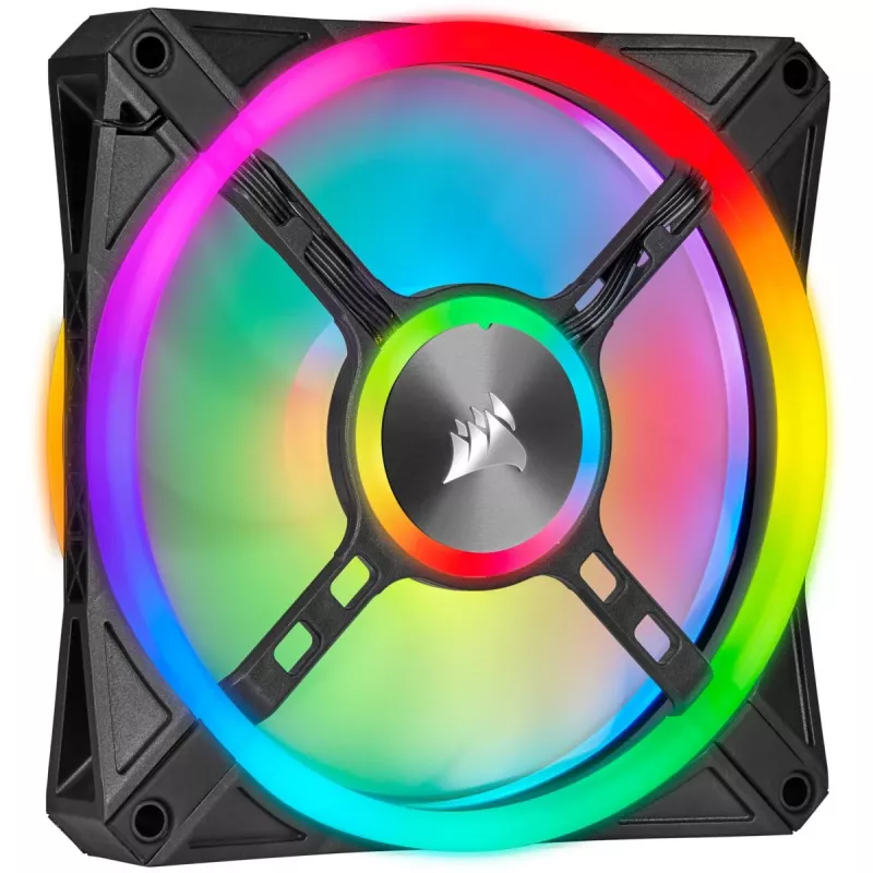 CORSAIR Icue Ql140 RGB 140 mm Pwm dubultā ventilatoru komplekts ar Lighting Node Core