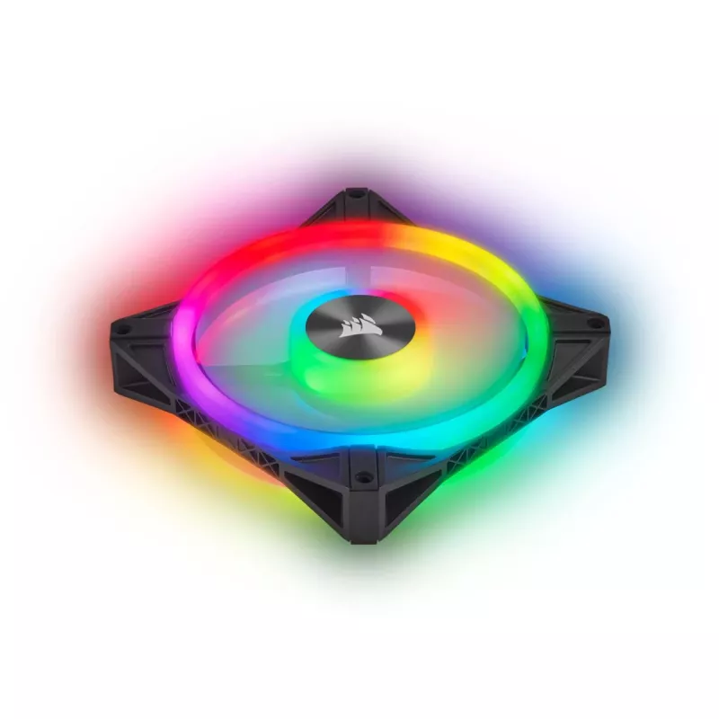 CORSAIR Icue Ql140 RGB 140 mm Pwm dubultā ventilatoru komplekts ar Lighting Node Core