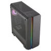 Aerocool GENESISV2BK PC ATX korpuss, priekšējais panelis LED ARGB ventilators ARGB 12 cm, melns