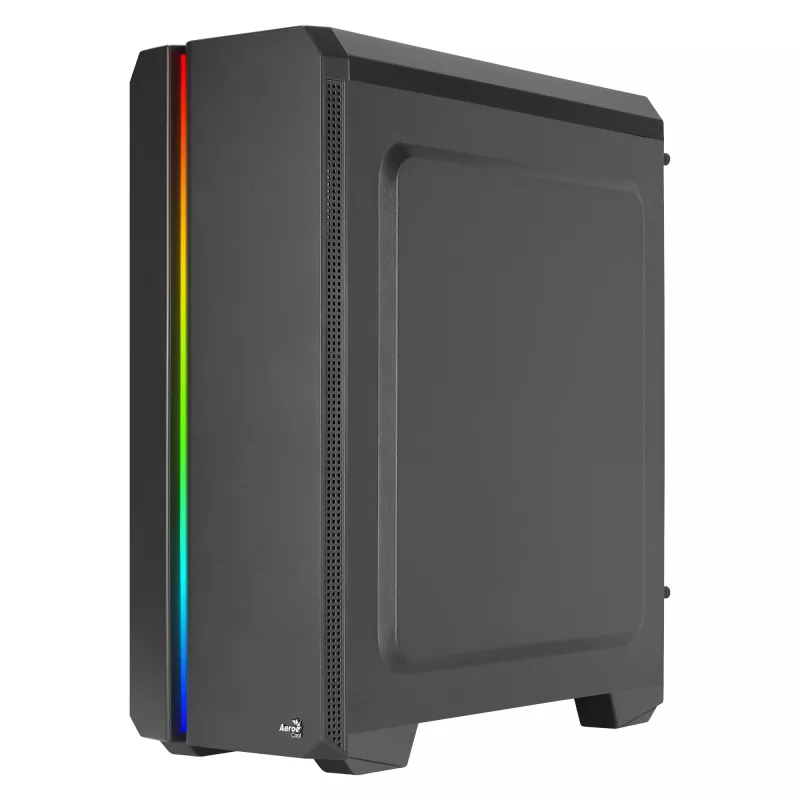 Aerocool GENESISV2BK PC ATX korpuss, priekšējais panelis LED ARGB ventilators ARGB 12 cm, melns