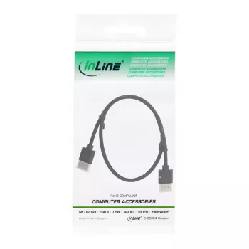 InLine ātrgaitas HDMI kabelis ar Ethernet, AM/AM, īpaši plāns, melns/zelta, 1.8 m