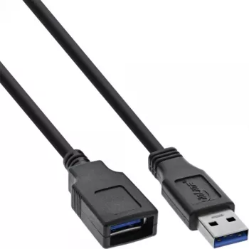 InLine USB 3.2 Gen.1 kabelis, Type A spraudnis / Type B ligzda, melns, 2m