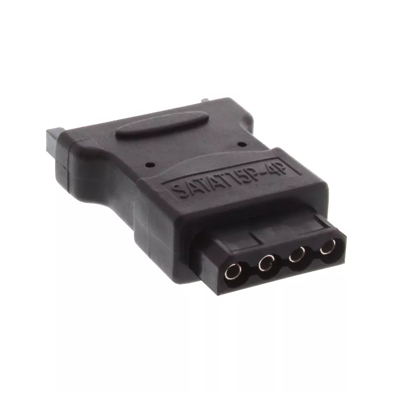 InLine SATA strāvas adapteris, 1 Molex 4 kontaktu vīrišķais / 15 kontaktu SATA sievišķais