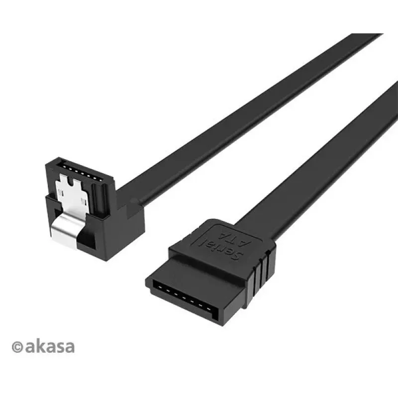 Iekšējais SATA datu kabelis Akasa Proslim 90° savienotājs, 100 cm