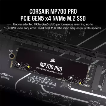 SSD disks 2TB CORSAIR M.2 PCI-E NVMe Gen5 MP700 PRO mazumtirdzniecībā