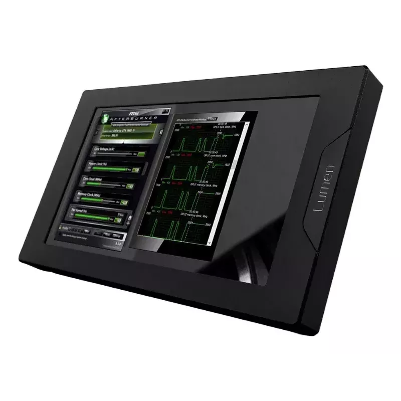 Displejs EKWB EK-Quantum Lumen 7 collu LCD, alumīnijs, melns, 192×112×16,1 mm