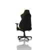 Spēļu krēsls Nitro Concepts S300 — auduma sēdeklis, regulējams augstums 128–140 cm, atzveltnes platums 56 cm, melna/zaļa