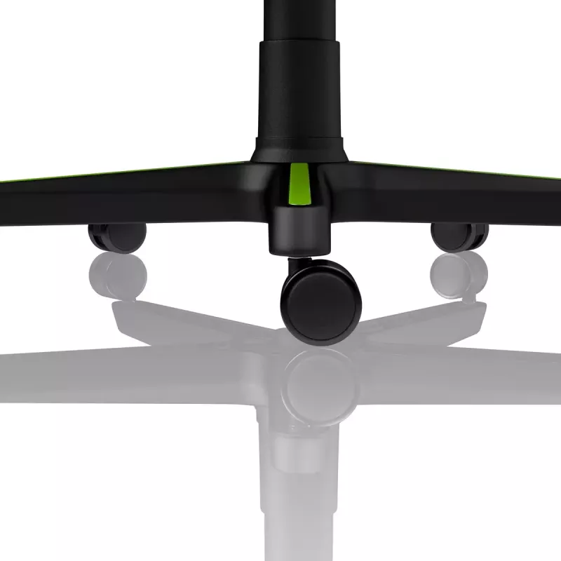 Spēļu krēsls Nitro Concepts S300 — auduma sēdeklis, regulējams augstums 128–140 cm, atzveltnes platums 56 cm, melna/zaļa