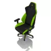 Spēļu krēsls Nitro Concepts S300 — auduma sēdeklis, regulējams augstums 128–140 cm, atzveltnes platums 56 cm, melna/zaļa