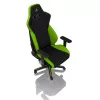Spēļu krēsls Nitro Concepts S300 — auduma sēdeklis, regulējams augstums 128–140 cm, atzveltnes platums 56 cm, melna/zaļa