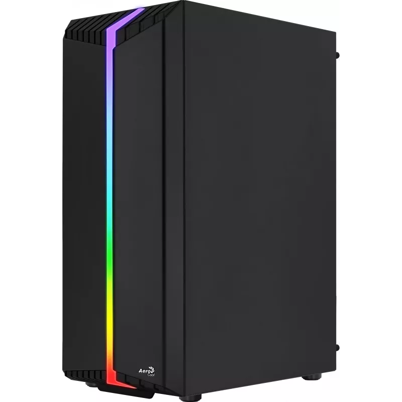 PC korpuss AEROCOOL Bionic Midi Tower — ATX, rūdīts stikls, 3.5“x2 / 2.5”x4 sloti, līdz 297 mm GPU, 158 mm CPU dzesētājs, zils LED