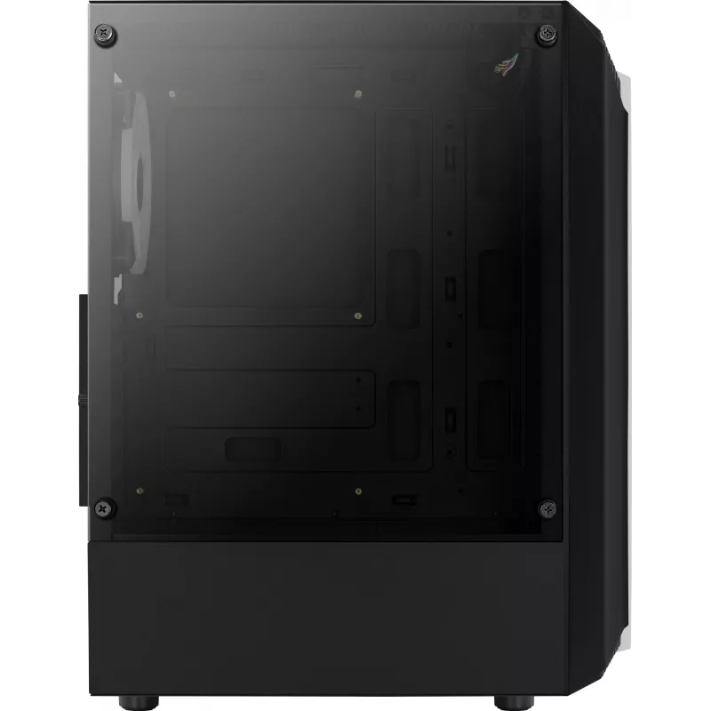 PC korpuss AEROCOOL Bionic Midi Tower — ATX, rūdīts stikls, 3.5“x2 / 2.5”x4 sloti, līdz 297 mm GPU, 158 mm CPU dzesētājs, zils LED