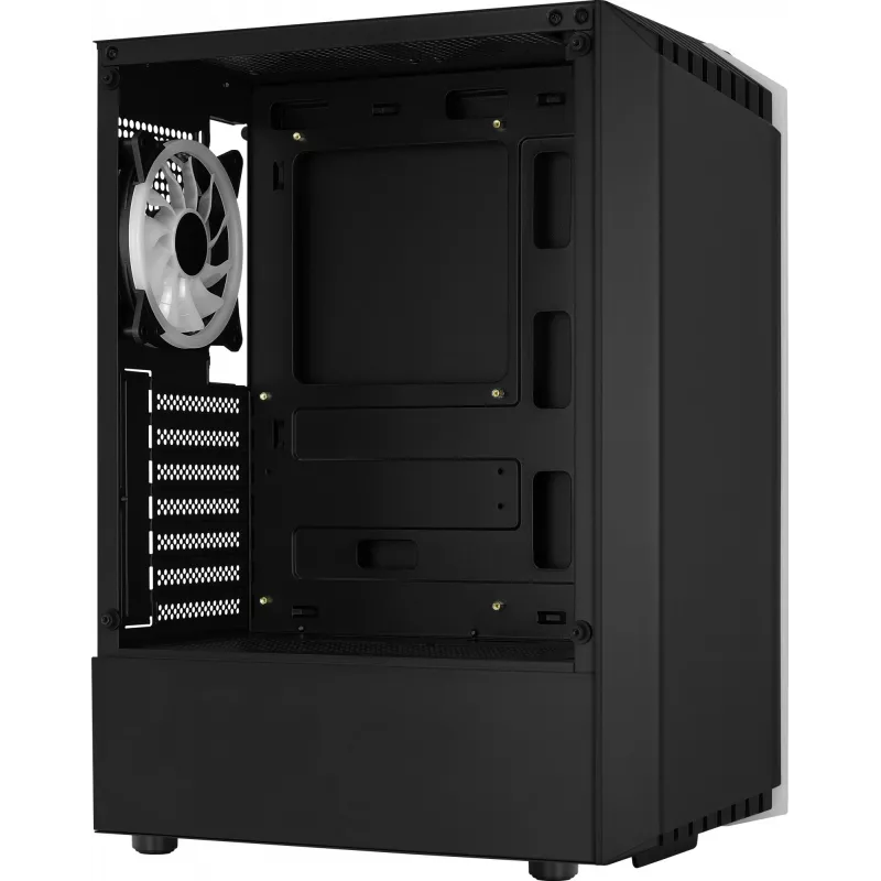 PC korpuss AEROCOOL Bionic Midi Tower — ATX, rūdīts stikls, 3.5“x2 / 2.5”x4 sloti, līdz 297 mm GPU, 158 mm CPU dzesētājs, zils LED