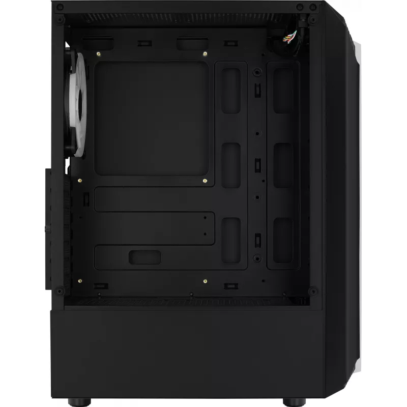 PC korpuss AEROCOOL Bionic Midi Tower — ATX, rūdīts stikls, 3.5“x2 / 2.5”x4 sloti, līdz 297 mm GPU, 158 mm CPU dzesētājs, zils LED