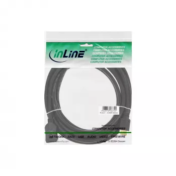 InLine HDMI kabelis, liela ātruma HDMI kabelis, vīr./siev., melns, zelta kontakti, 2m