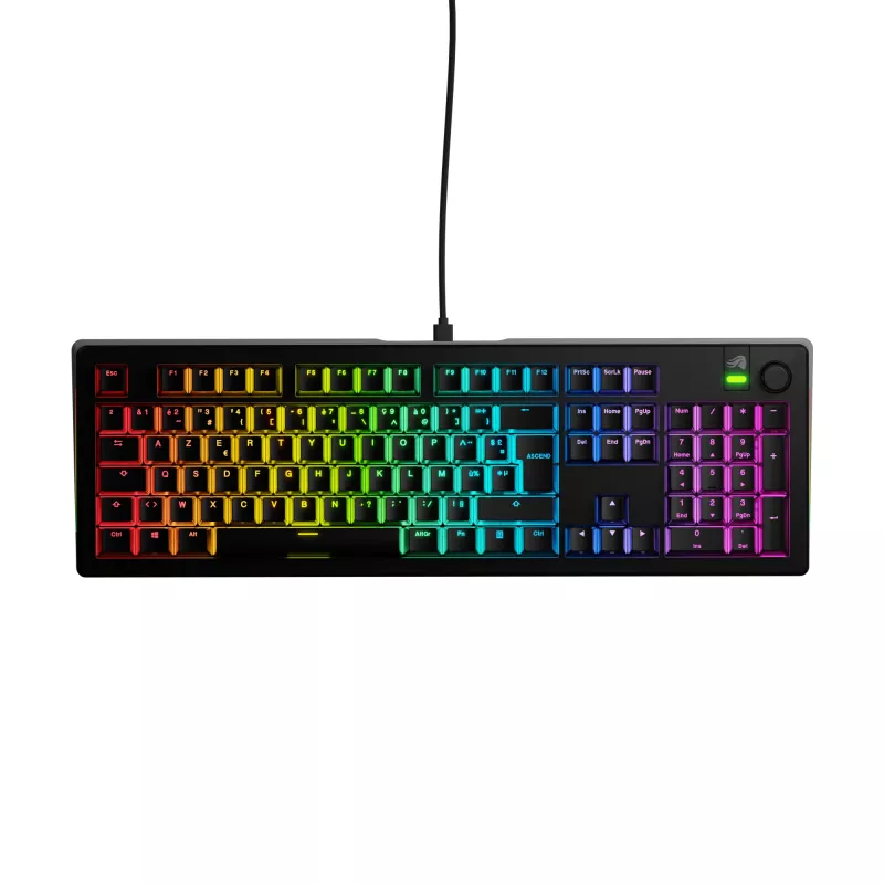 Mehāniskā pilnizmēra (100%) vadu tastatūra GLORIOUS GMMK 3 — USB, QWERTY, RGB, melna (ASV izkārtojums)