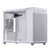 PC korpuss ASUS Prime AP201 MicroATX Mini Tower balts — atbalsta microATX, GPU līdz 338 mm, 3×3,5 collu + 1×2,5 collu diski, USB-A 3.2 Gen1×2, USB-C 3.2 Gen2×1