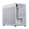 PC korpuss ASUS Prime AP201 MicroATX Mini Tower balts — atbalsta microATX, GPU līdz 338 mm, 3×3,5 collu + 1×2,5 collu diski, USB-A 3.2 Gen1×2, USB-C 3.2 Gen2×1