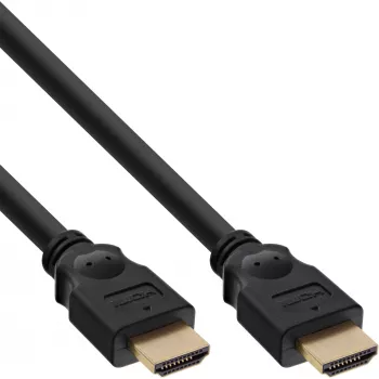 InLine HDMI kabelis, High Speed HDMI kabelis, vīr./vīr., melns, zeltīti kontakti, 1,5 m