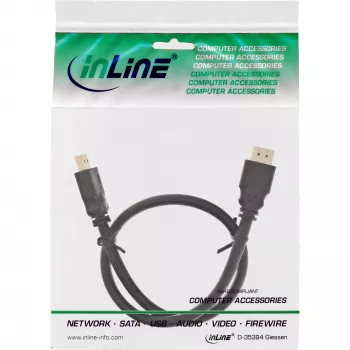 InLine HDMI kabelis, High Speed HDMI kabelis, vīr./vīr., melns, zeltīti kontakti, 1,5 m