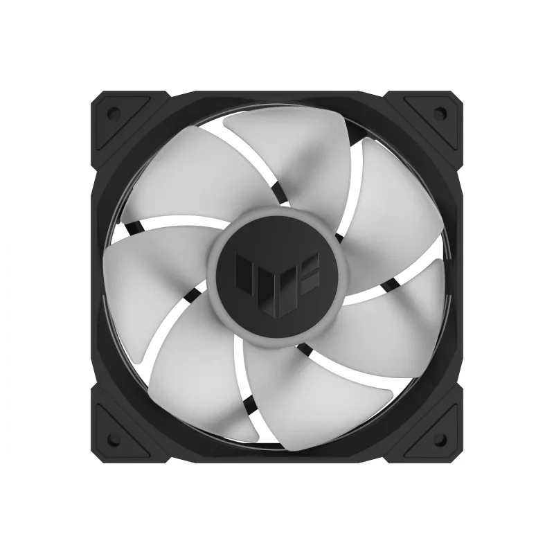 Korpusa ventilators ASUS TUF Gaming TR120 ARGB, 120 mm, PWM, 1800–2200 apgr./min, 76,3 CFM, 2,75 mmH₂O, hidrauliskais gultnis, melns