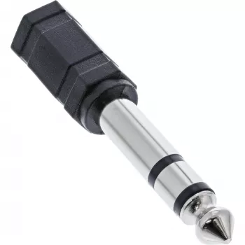 InLine Audio Adapter 6.3mm vīrišķais / 3.5mm sievišķais Stereo, 3.5mm ligzda sievišķā, 3.5mm F, Melns