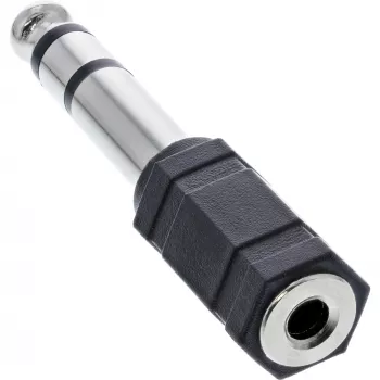 InLine Audio Adapter 6.3mm vīrišķais / 3.5mm sievišķais Stereo, 3.5mm ligzda sievišķā, 3.5mm F, Melns