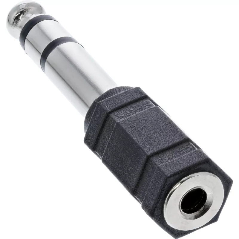 InLine Audio Adapter 6.3mm vīrišķais / 3.5mm sievišķais Stereo, 3.5mm ligzda sievišķā, 3.5mm F, Melns