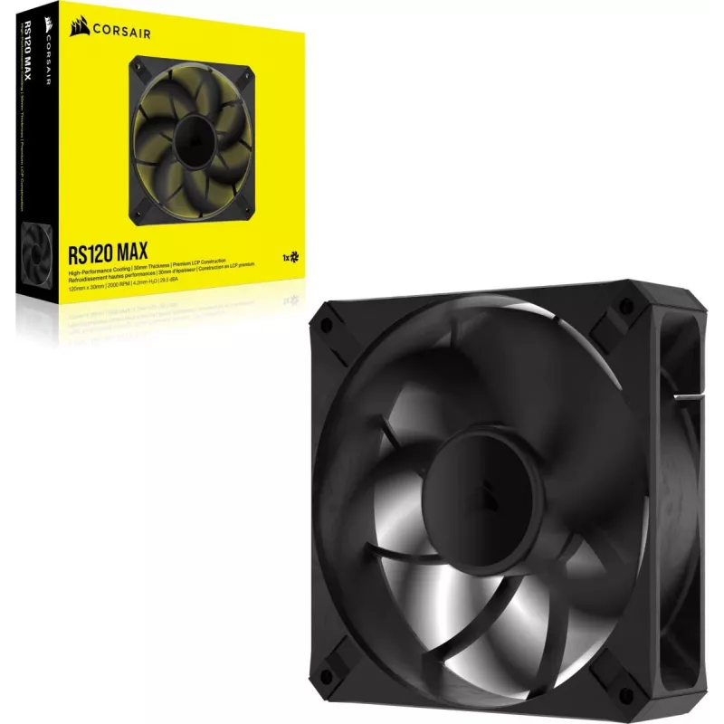 Ventilators Corsair RS120 MAX 12 cm Melns 2000 RPM 4.2 mmH2O