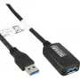 InLine USB3.2 Gen.1 aktīvais atkārtotāja kabelis, tips A vīr. / siev., melns, 5 m